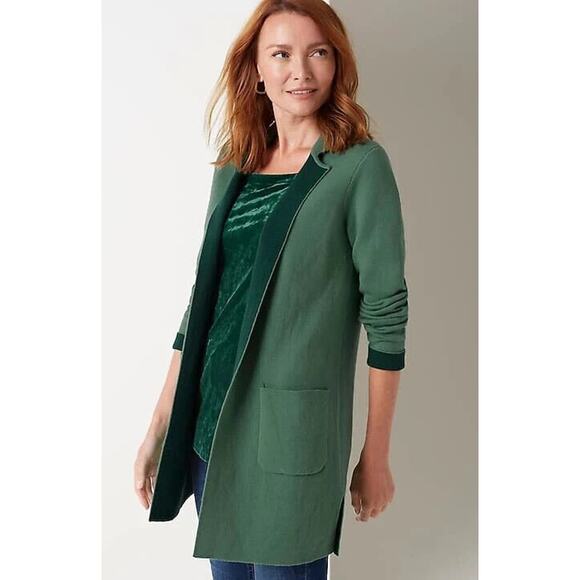 J. Jill Sweaters - NWT J. Jill Majestic Open Front Cardi Sweater Cardigan Green MP Medium Petite